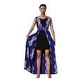 thumbnail image 1 of Bintarealwax Women’s Vest Dresses African Kente Print Sleeveless Elastic Waist Front Open Slit Long Dresses WY11071, 1 of 5