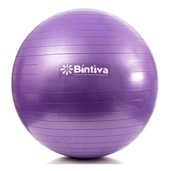 Bintiva Anti-burst Fitness Exercise Stability Yoga Ball, Including Free Foot Pump - 75cm Purple