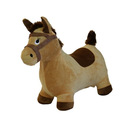 Bintiva Children's Horse Inflatable Bouncer, With Removable Brown Cover and Foot Pump