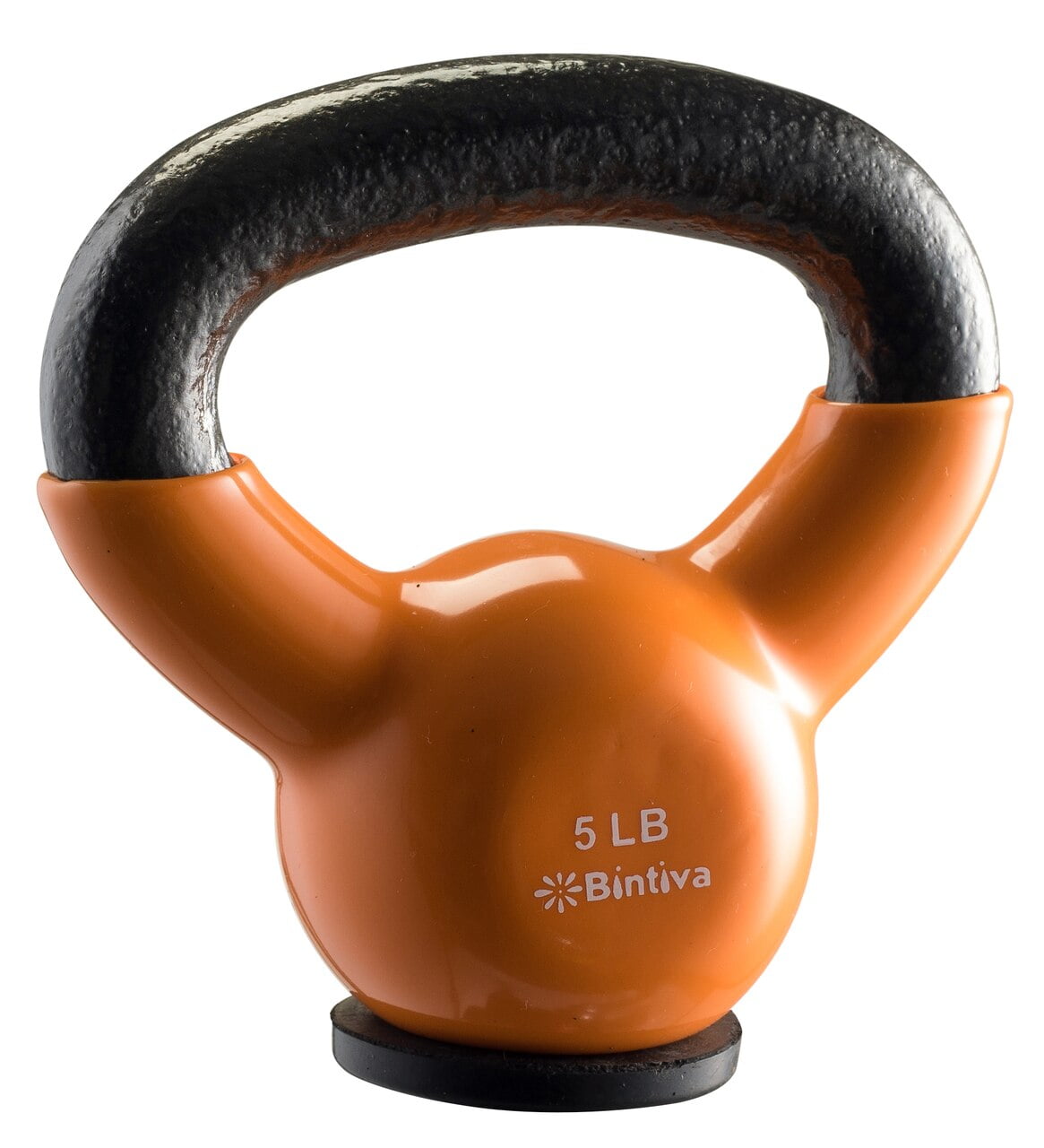 Bintiva Color Coded Cast Iron Kettlebell with Special Protective Bottom, 5 lb