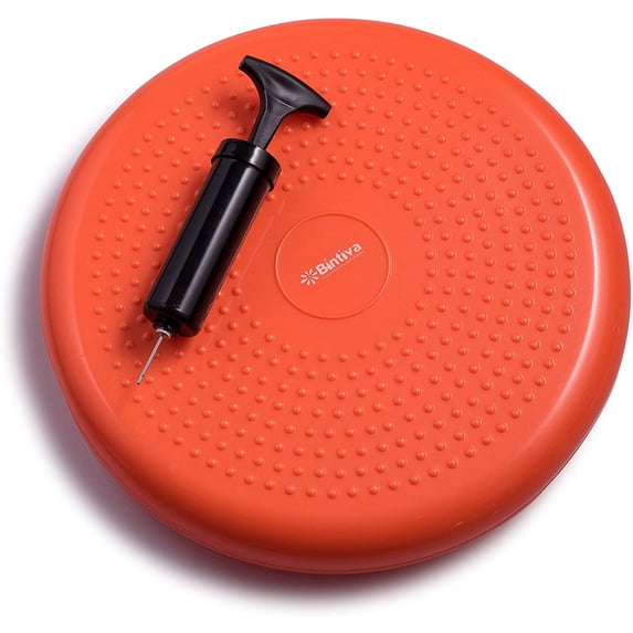 Bintiva Inflated Stability Wobble Cushion and Exercise Fitness Core Balance Disc