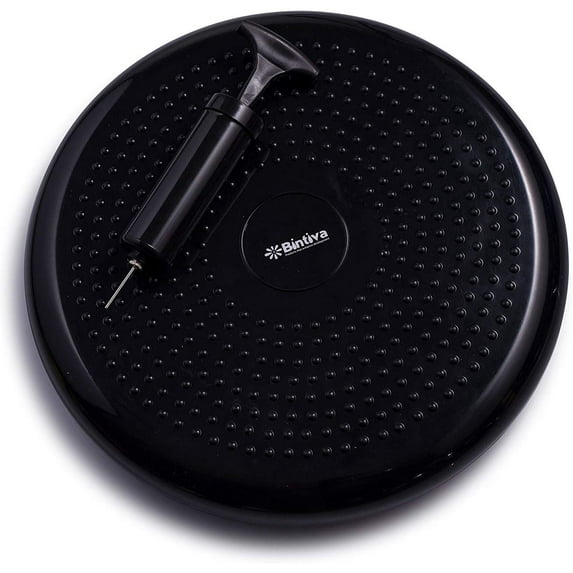 Bintiva Inflated Stability Wobble Cushion and Exercise Fitness Core Balance Disc