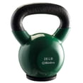 thumbnail image 1 of Bintiva Professional Grade, Vinyl Coated, Solid Cast Iron Kettlebells - Dark Green 25lb, 1 of 2