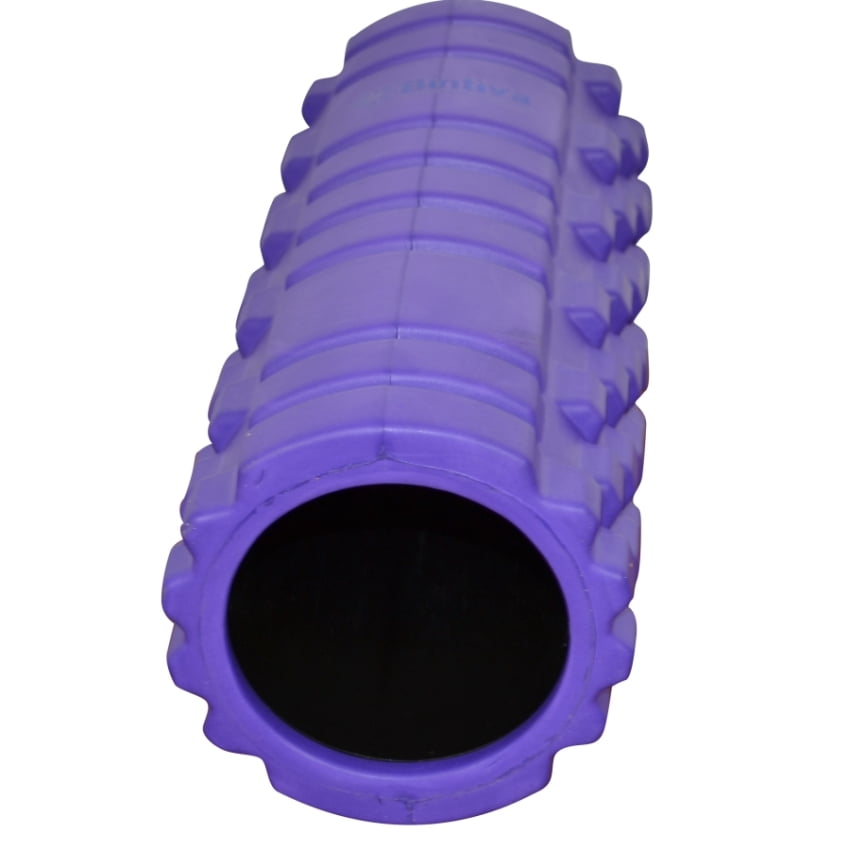 Bintiva Reinforced Hollow Foam Roller For Deep Tissue Massage, Trigger Point Myofascial Release and Physical Therapy - Purple and Black