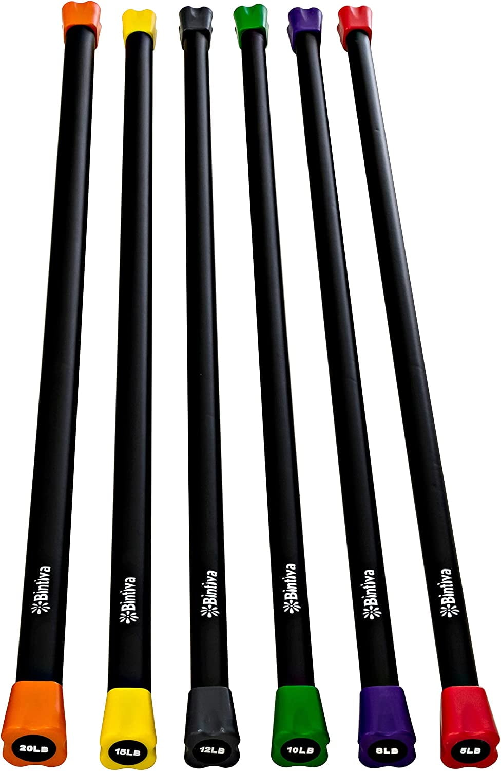 Bintiva Workout Bar Padded Exercise Weighted Total Body Bar 8