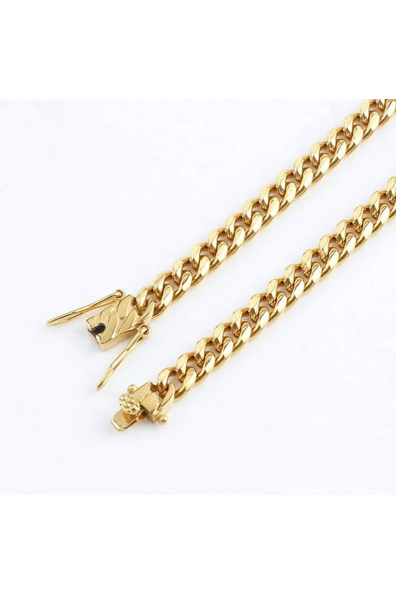 24k Gold Miami Cuban link Curb Necklace