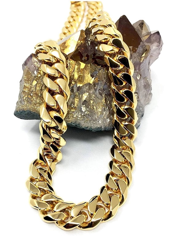Miami Cuban Link Gold Filled Necklace, 14K, 14mm, Curb Chain