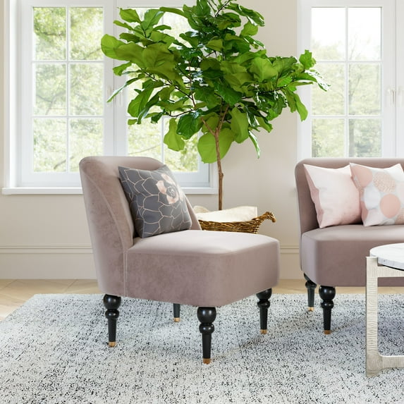 Bintulu Accent Chair Taupe Accent Chair, Modern Style, Soft and smooth velvet fabric, Plywood, Indoor Living