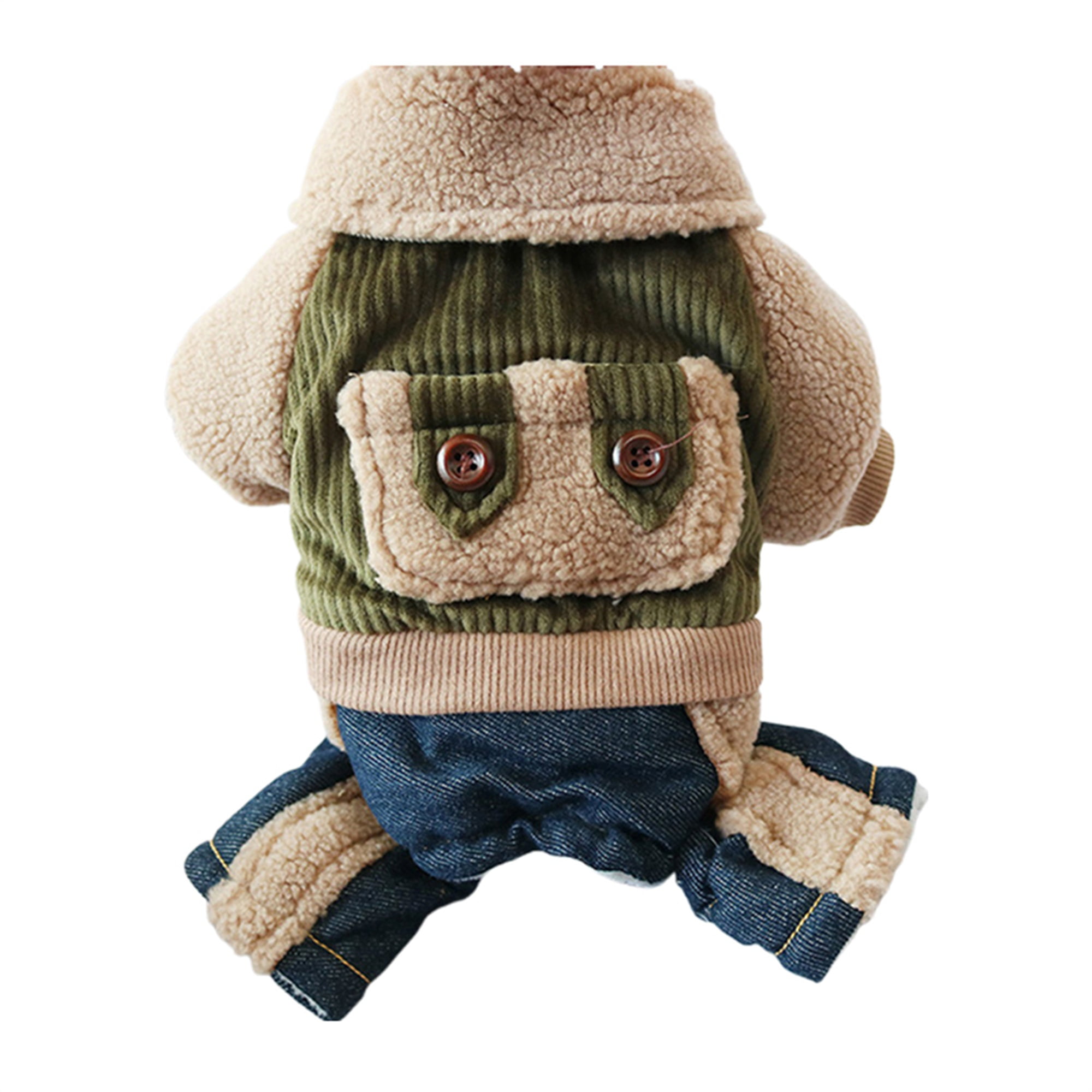 Binwwede Dog Fleece Jacket Warm Button Dog Coat Winter Clothes for Cold