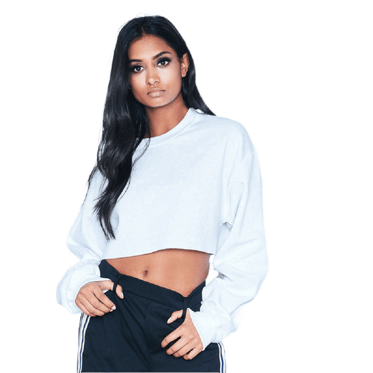 Crop top hoodie short sleeve hot sale