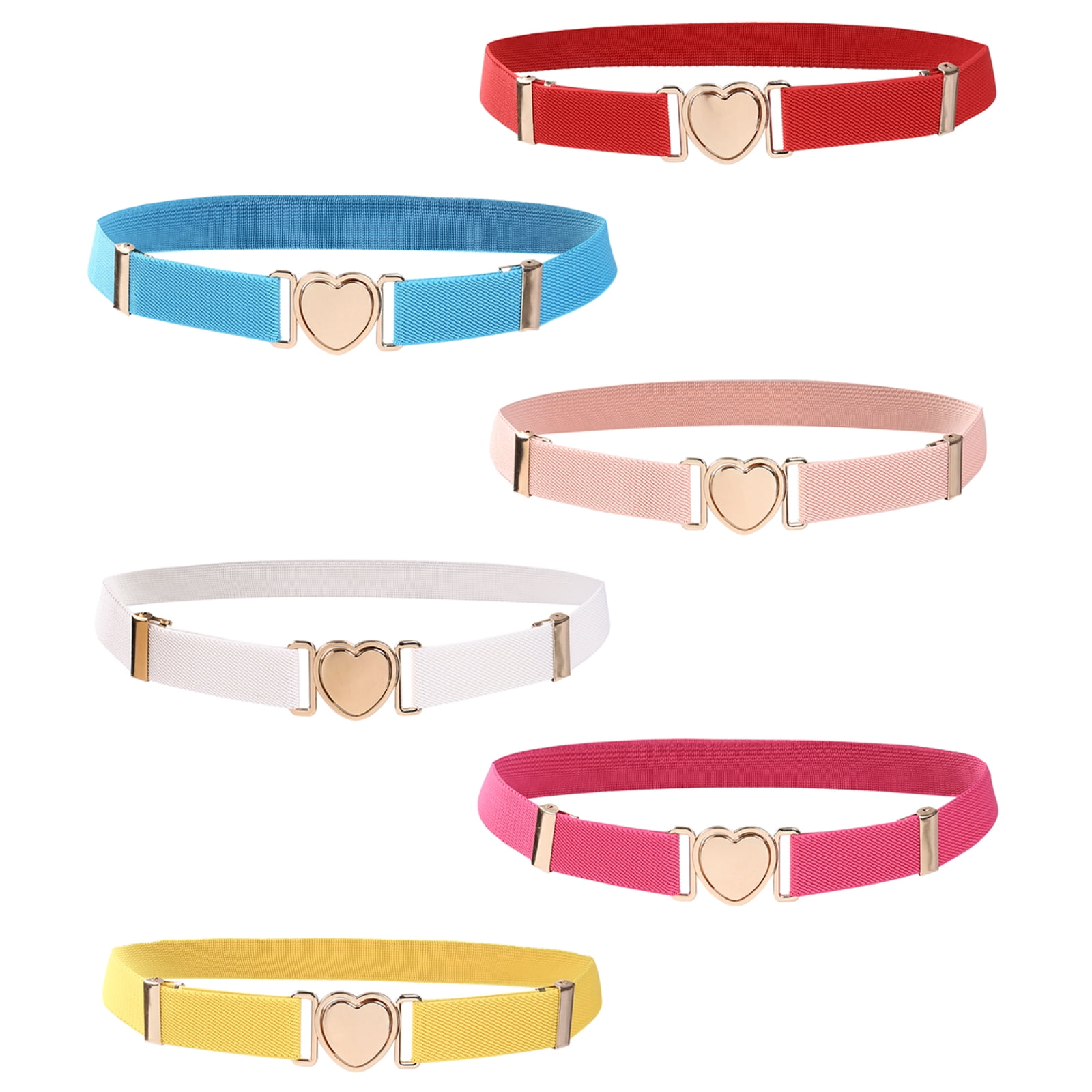 Binwwede Kids Toddlers Stretch Waist Belts Girls Multicolor Adjustable