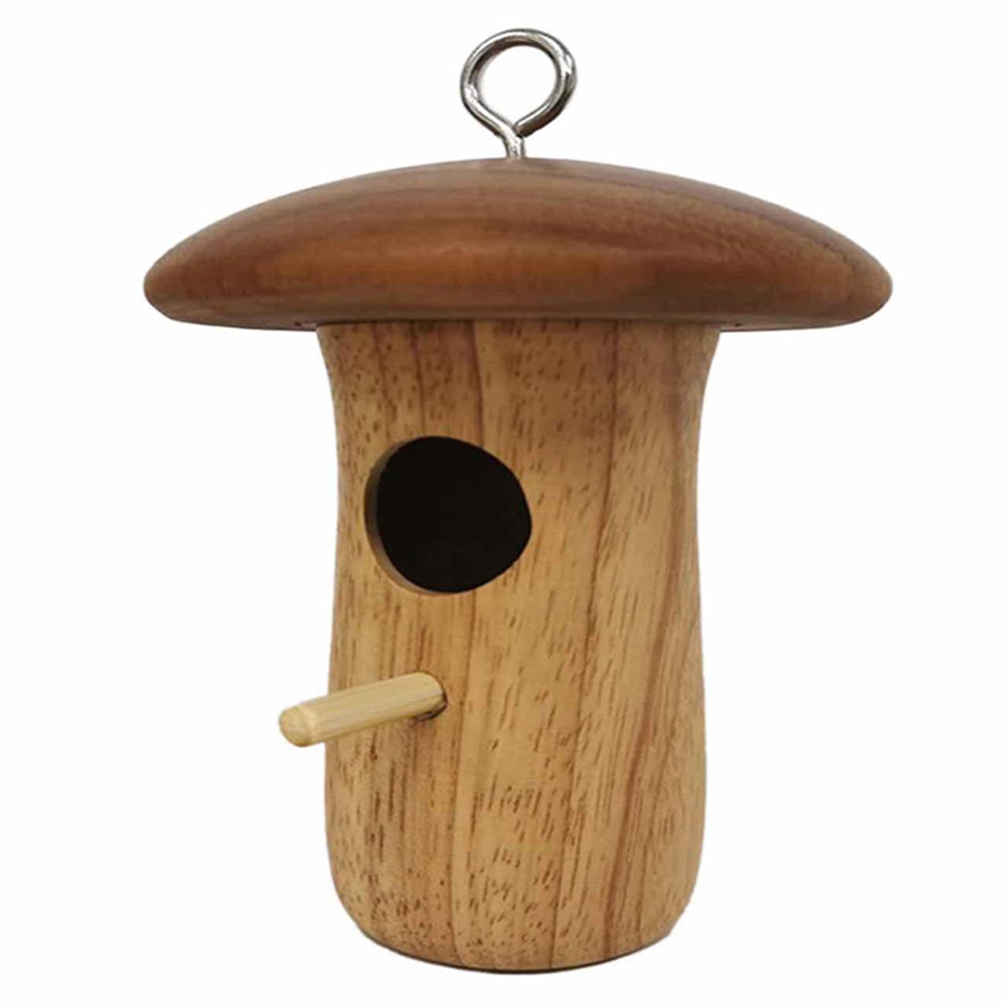 Binwwede Natural Bird House, Outdoor Hanging Hummingbird Nest Wooden Bird House
