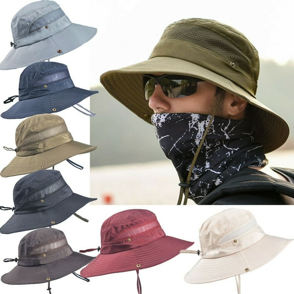 Binwwede Sunscreen Cooling Hat for Men Women Summer Sun Hat Ice Cap Cooling Cap Brim Bucket Hat with UV Protection