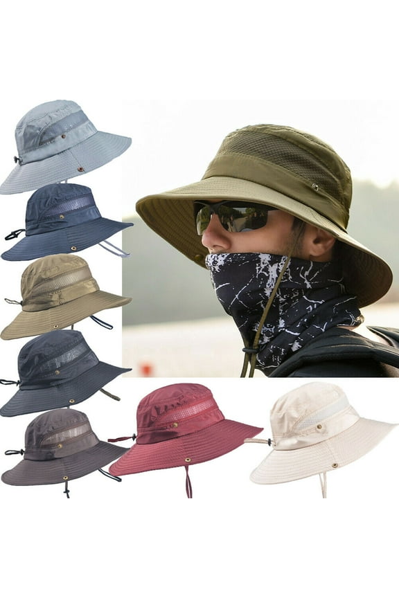 Sunscreen Cooling Hat for Men Women Summer Sun Hat Ice Cap Cooling Cap Brim Bucket Hat with UV Protection