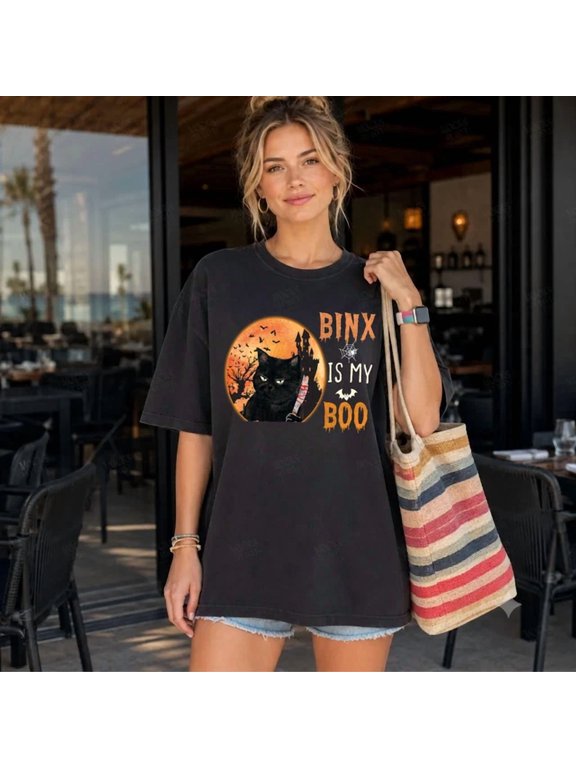 Binx Is My Boo Cat Performance Celebration Halloween Cute T-Shirt, Size S-5XL