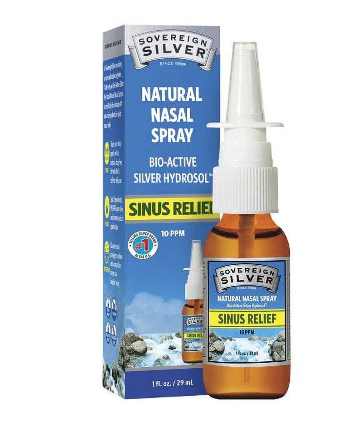 BioActive Silver Hydrosol Natural Nasal Spray, Sinus Relief, 1 fl oz