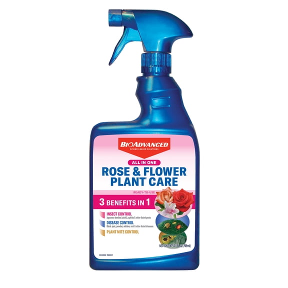 BioAdvanced All-In-One Rose and Flower Care Concentrate, Ready-to-Spray, 24 fl oz Bottle
