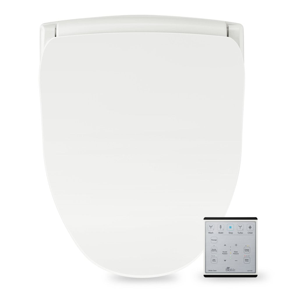 White Elongated Smart Bidet Toilet Seat with Remote
