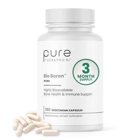 Pure TheraPro Rx Bio Boron 10mg, 3 Months Supply - Bororganic Glycine Boron for Men & Women - Premium Formula for Bone Health, Joint Flexibility, Cardiovascular Function & Immunity Support