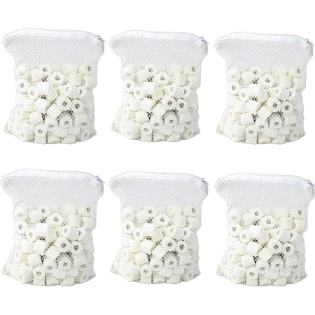 Bio Ceramic Rings 6 lbs Aquarium Sump Filter Media Fish Tank Koi Pond Canister in Free Mesh Bags