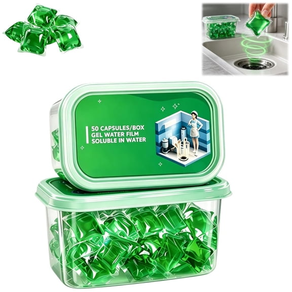 Bio-Enzyme Drain Cleaner Care Pods, Drain Deodorizer Pods, Drain Odor Eliminator Pods, Drain Cleaner and Deodorizer for Toilet Tanks, Sinks, Bathtub Drains, Washing Machine Drains