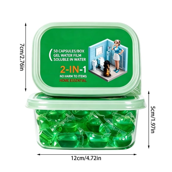 Bio-Enzyme Drain Deodorizer Capsules, Instant Drain Odor Eliminator Pods 50 Count