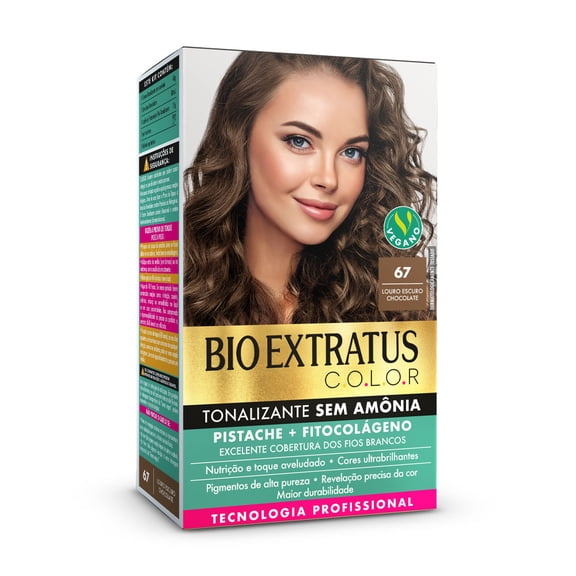 Bio Extratus - Linha Color - Kit Tonalizante 67 Louro Escuro Chocolate 135 Ml - (Color Collection - Hair Toner Set 67 Chocolate Dark Blond 4.56 Fl oz)