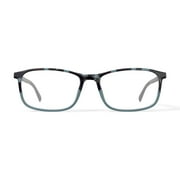 Bio Eyes Mens Arwen Rectangular Prescription Eyeglasses with Case, Green Tortoise Gradient