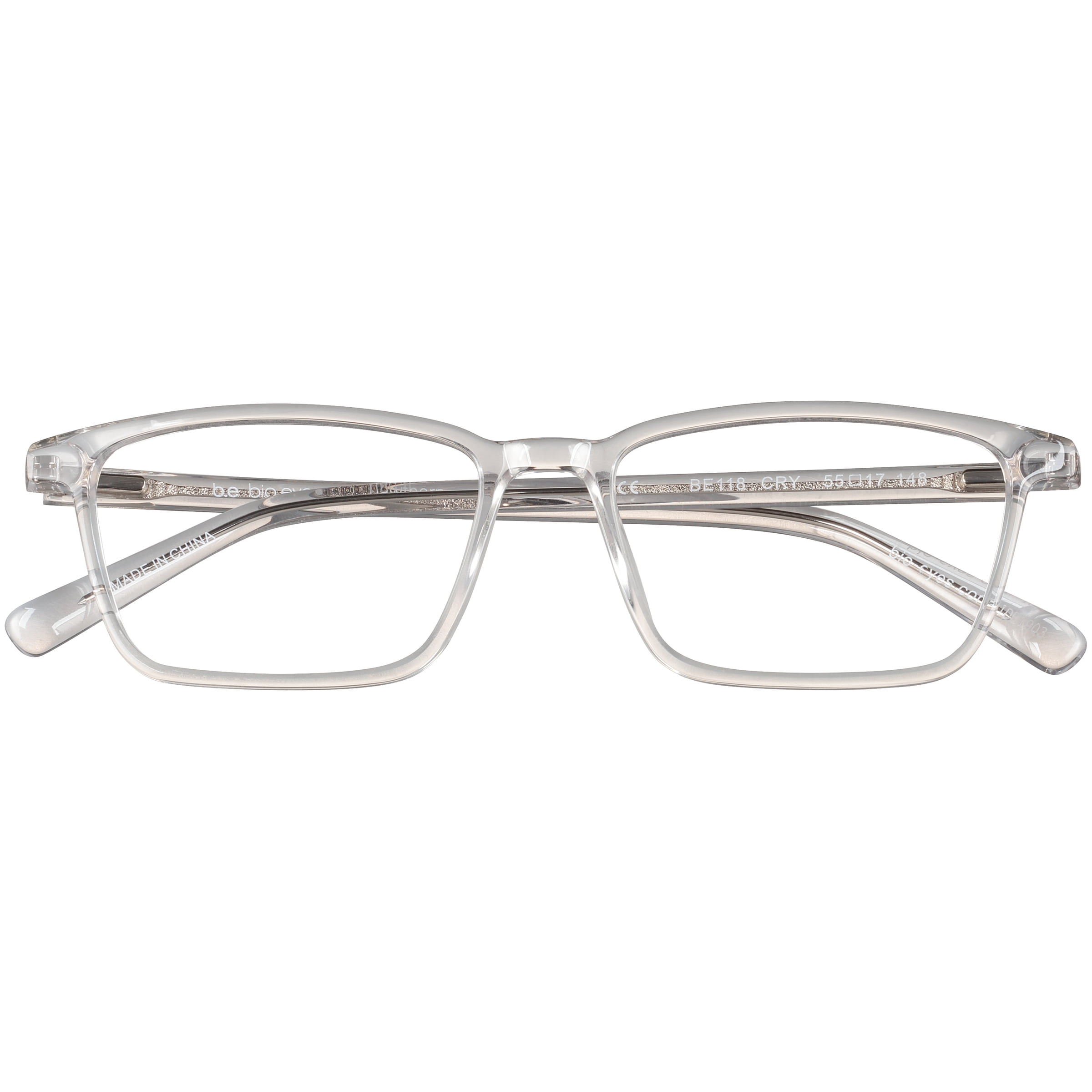 Bio Eyes Men's Rx'able Eyeglasses, Be118 Hawthorn, Crystal, 5517148