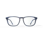 Bio Eyes Mens Crane Square Prescription Eyeglasses with Case, Navy Blue