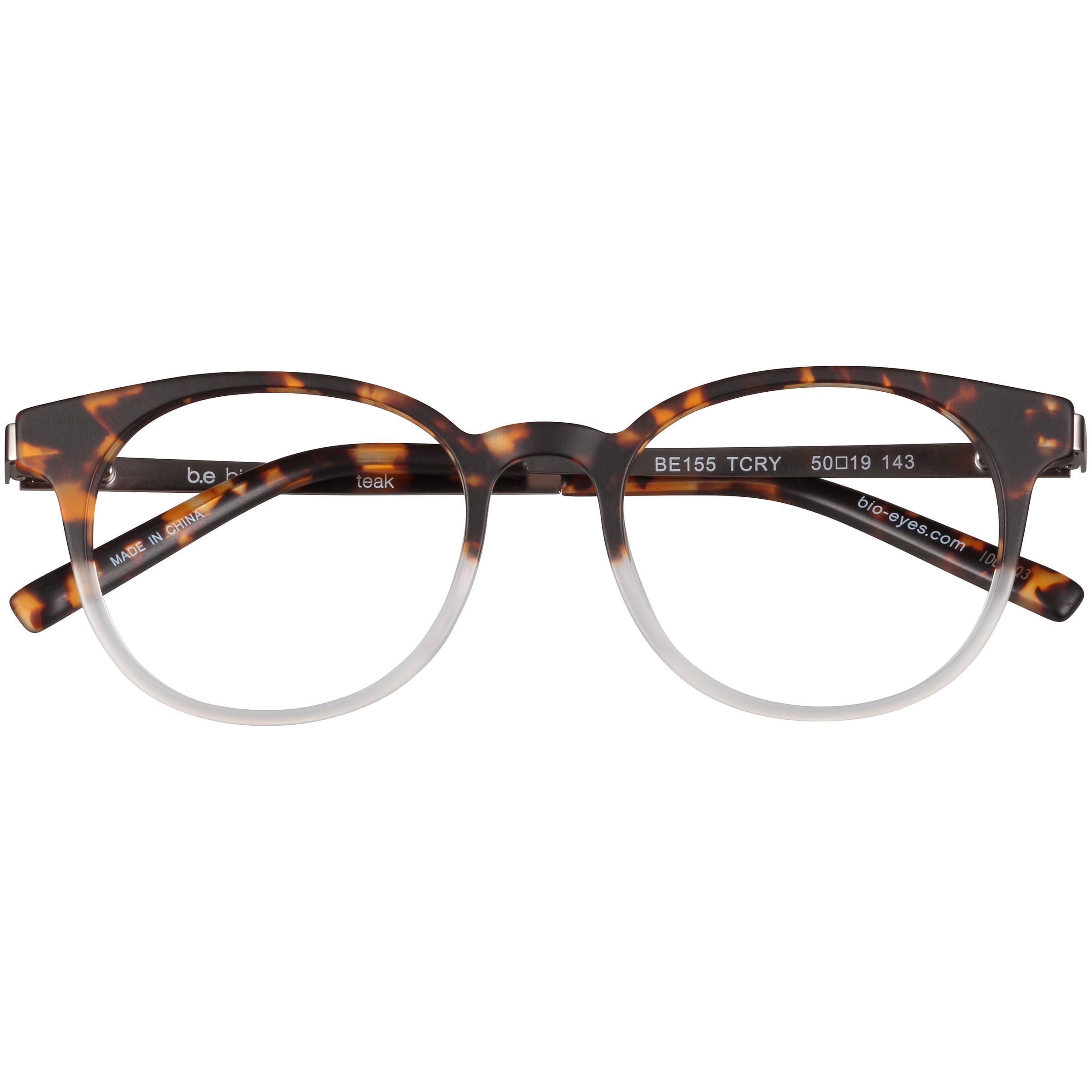 Bio Eyes Mens's BE155 TEAK Tort Crystal Eyeglass Frames
