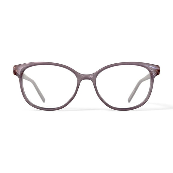 Bio Eyes Women's BE223 Geranium Round Prescription Eyeglasses with Case, Pink Crystal