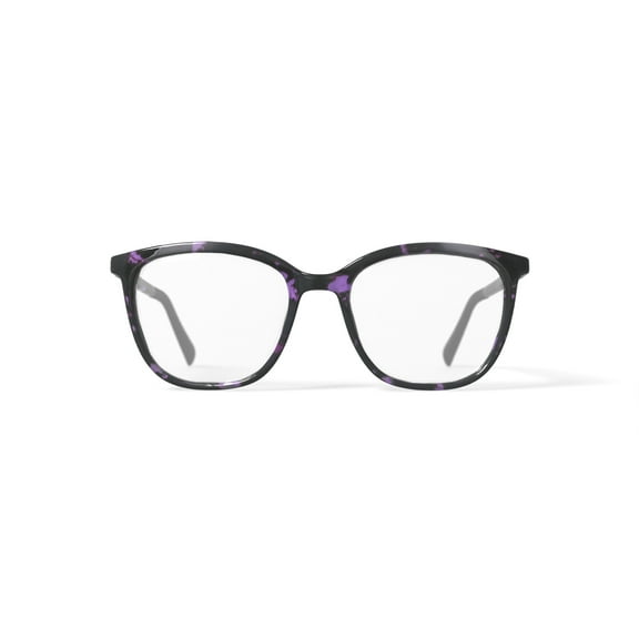 Bio Eyes Women's Oceane Square Prescription Eyeglasses with Case, Purple Tortoise