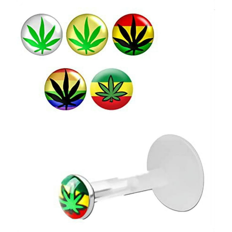 Pot leaf hot sale lip rings