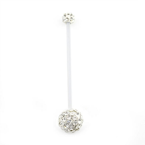 Bio-Flex Long Pregnancy Belly Ring 14 Gauge 1-1/2" (38 MM) Ferido Ball