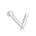 thumbnail image 1 of Bio-Flex Nose Ring Stud 20  18 Gauge 1/4" L Bend Clear Retainer Ball, 1 of 2