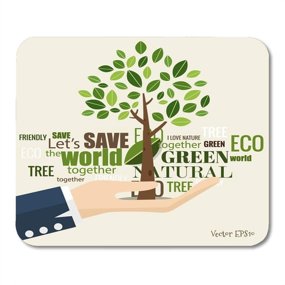 Bio Green Abstract Eco Friendly Ecology Concept with Tree Anniversary Biology Mousepad Mouse Pad Mouse Mat 9x10 inch