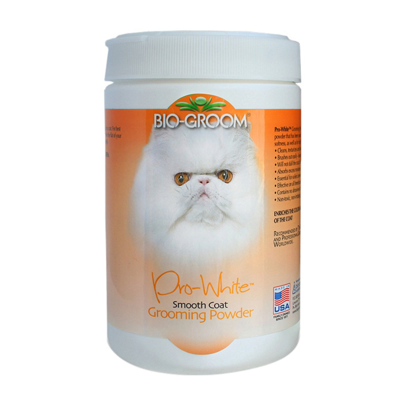 Bio Groom Pro White Smooth Coat Grooming Powder for Cats 8 oz