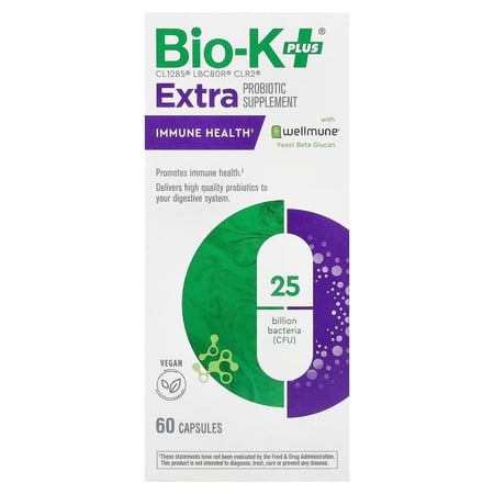 Bio-K+ Extra Probiotic Supplement, Immune Health With Wellmune®, 60 Capsules