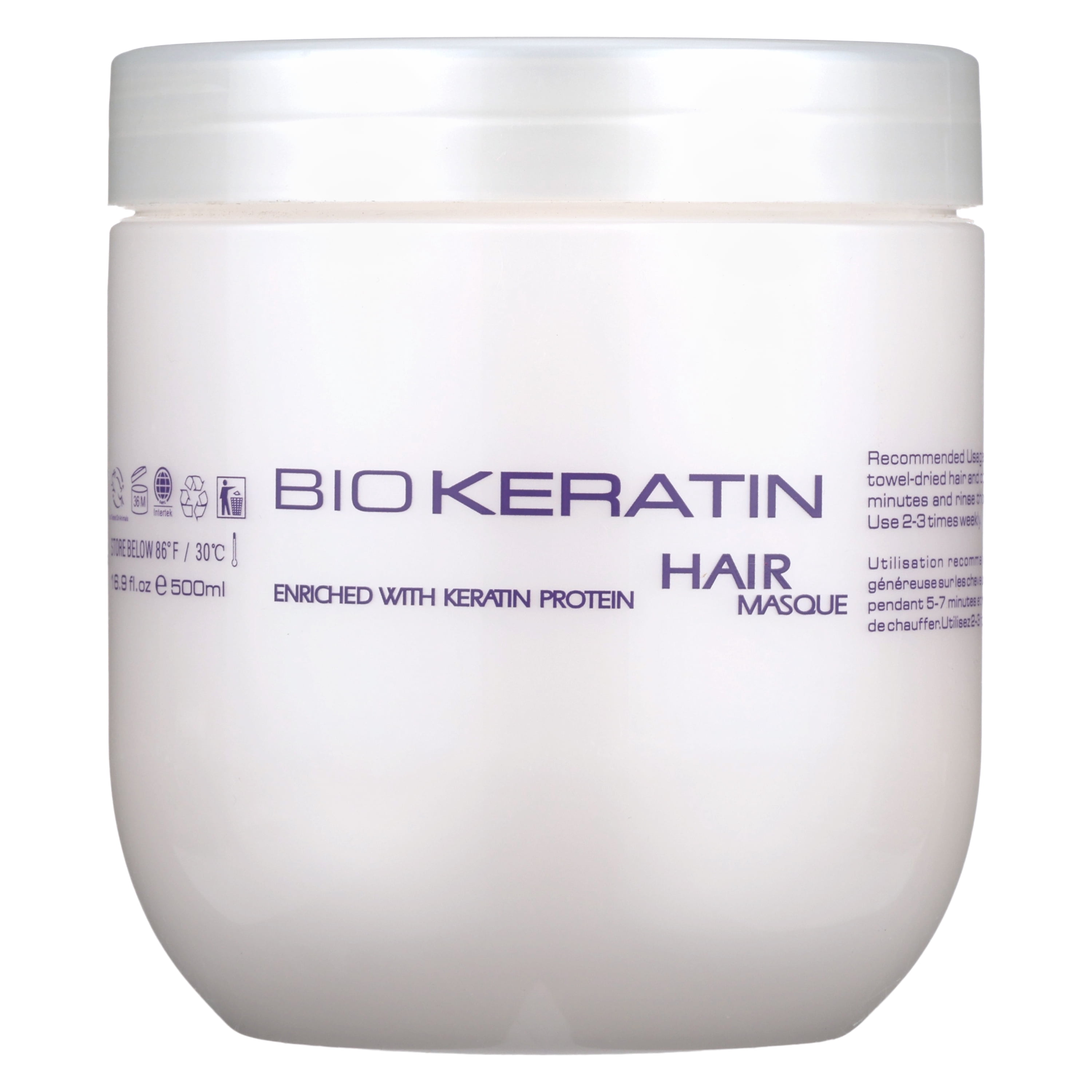 Bio Keratin - Hydrating Hair Masque 16.9 Fl.Oz 500ml. Nourishes & Restores Elasticity Hair.