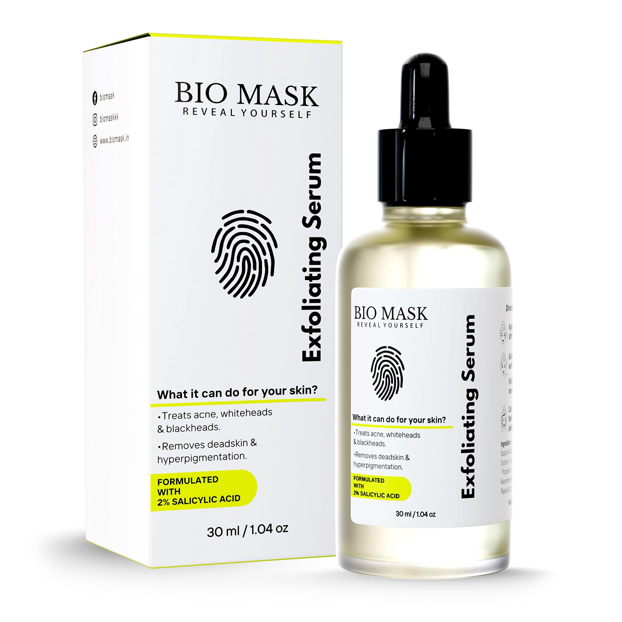 Bio Mask Exfoliating Serum 2 Salicylic Acid + Hyaluronic Acids For