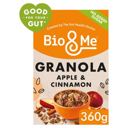Bio&Me Apple & Cinnamon Prebiotic Granola 360g, British Import (Pack of 3)