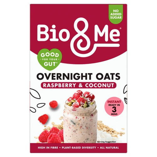 Bio&Me Raspberry & Coconut Overnight Oats 350g, British Import (Pack of 3)