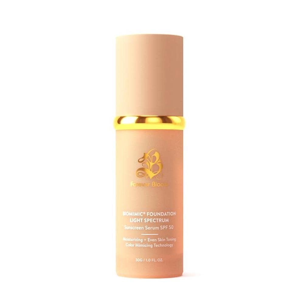 Bio Mimic Foundation Light Spectrum by Forever Bloom; Protecting from Sun with SPF50; for Gym, Sports, Dancing