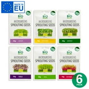 Bio Naturo Microgreens Sprouting Seeds 6 Pack, Organic Heirloom Non-GMO
