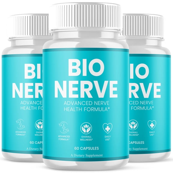 Bio Nerve Advanced Nerve Health Support Pills Natural Vitamin Supplement BioNerve 180 Capsules