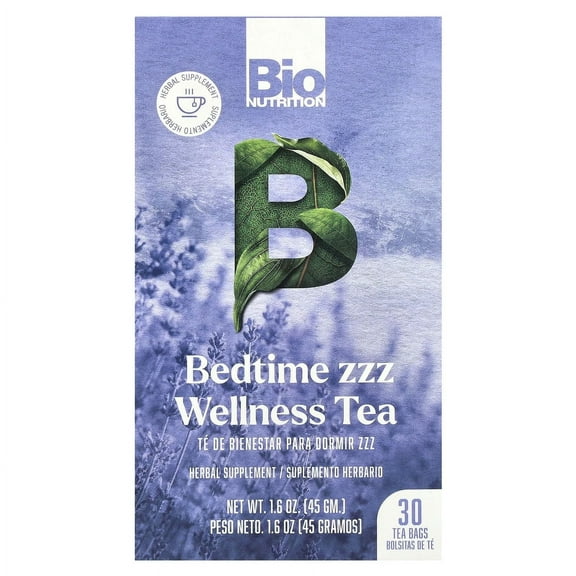 Bio Nutrition Bedtime zzz Wellness, Caffeine Free Tea Bags, 30 Ct