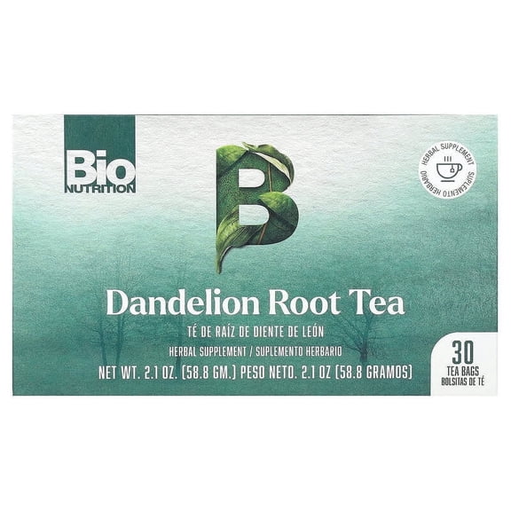 Bio Nutrition, Dandelion Root Tea, Caffeine Free, 30 Tea Bags, 2.1 oz Pack of 4