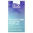 thumbnail image 1 of Bio Nutrition Healthy Hair with Biotin 10,000 Plus, 60 Vegetarian Capsules, 1 of 2