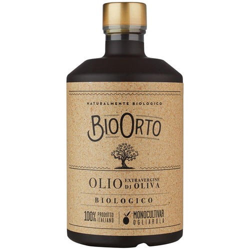 Bio Orto Organic Extra Virgin Olive Oil Monocultivar Ogliarola 500ml, British Import (Pack of 2)